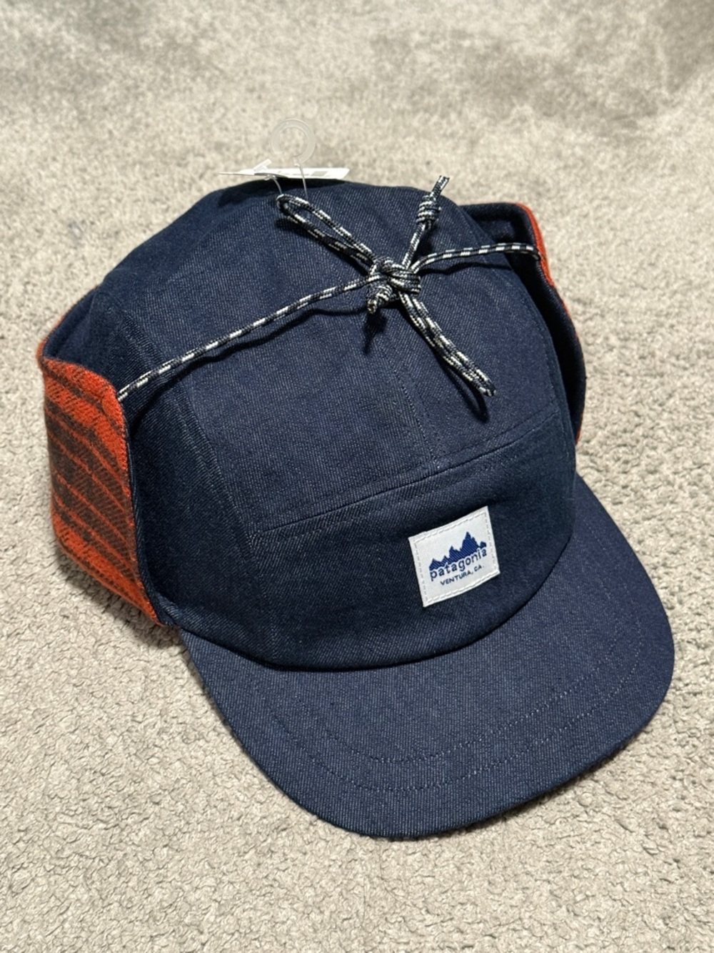 New Patagonia Range Earflap Cap Size Large Cascade: Burnished Red